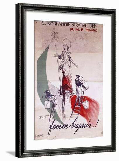 Fascist Poster for Local Elections in 1922, Italy-null-Framed Giclee Print