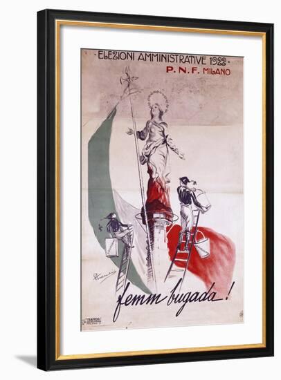 Fascist Poster for Local Elections in 1922, Italy-null-Framed Giclee Print