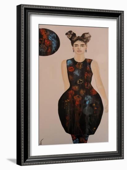 Fashion 13, Blossom on Black, 2016-Susan Adams-Framed Giclee Print