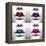 Fashion Abstract Collage Of Beauty Sexy Lips With Colorful Heart Shape Paint-Subbotina Anna-Framed Stretched Canvas