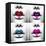 Fashion Abstract Collage Of Beauty Sexy Lips With Colorful Heart Shape Paint-Subbotina Anna-Framed Stretched Canvas