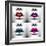Fashion Abstract Collage Of Beauty Sexy Lips With Colorful Heart Shape Paint-Subbotina Anna-Framed Premium Giclee Print