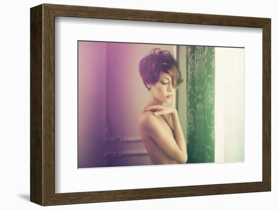 Fashion Art Photo of Young Sensual Lady in Classical Interior-George Mayer-Framed Photographic Print