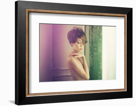 Fashion Art Photo of Young Sensual Lady in Classical Interior-George Mayer-Framed Photographic Print