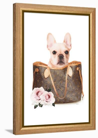 Fashion Bag with Frenchie-Amanda Greenwood-Framed Stretched Canvas