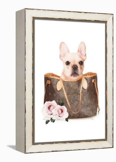 Fashion Bag with Frenchie-Amanda Greenwood-Framed Stretched Canvas