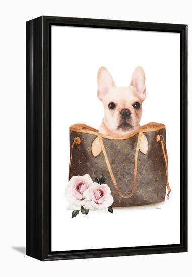 Fashion Bag with Frenchie-Amanda Greenwood-Framed Stretched Canvas