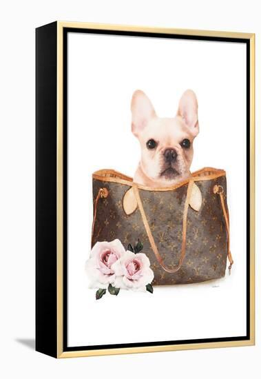 Fashion Bag with Frenchie-Amanda Greenwood-Framed Stretched Canvas