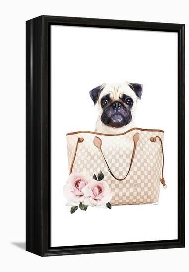 Fashion Bag with Pug-Amanda Greenwood-Framed Stretched Canvas