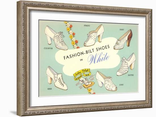 Fashion-Bilt Ladies' White Shoes-null-Framed Art Print