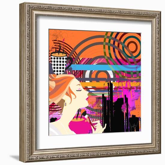 Fashion Coffee III-Jean-François Dupuis-Framed Art Print