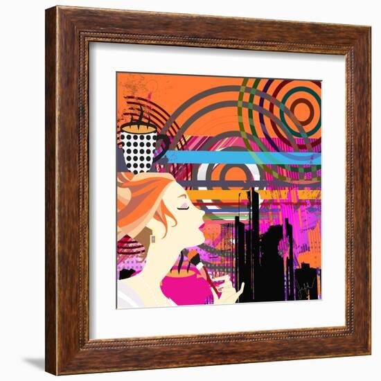 Fashion Coffee III-Jean-François Dupuis-Framed Art Print