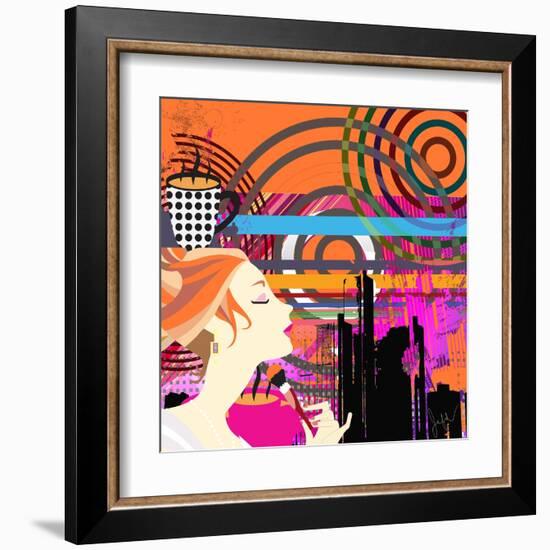 Fashion Coffee III-Jean-François Dupuis-Framed Art Print