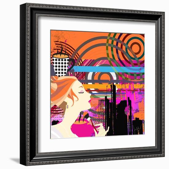 Fashion Coffee III-Jean-François Dupuis-Framed Art Print