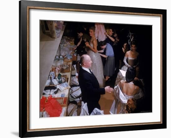 Fashion Designer Christian Dior and Staff at Rehearsal of New Collection Showing-Loomis Dean-Framed Premium Photographic Print