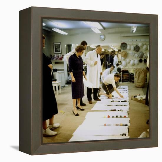 Fashion Designer Christian Dior Working on New Collection with Staff Prior to Showing-Loomis Dean-Framed Premier Image Canvas