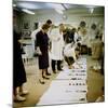 Fashion Designer Christian Dior Working on New Collection with Staff Prior to Showing-Loomis Dean-Mounted Premium Photographic Print