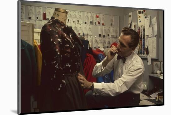 Fashion Designer David Crystam Working on Garments for David Carystal Inc, New York, NY, 1960-Walter Sanders-Mounted Photographic Print