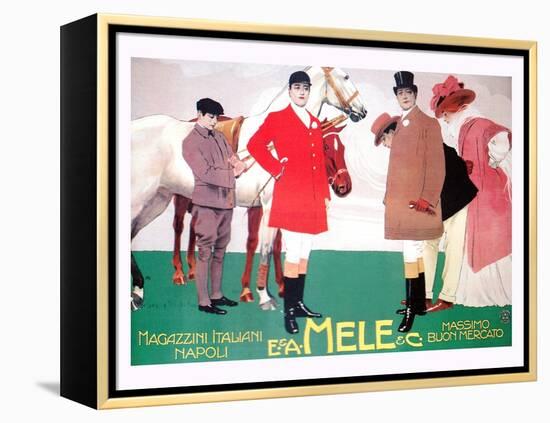 Fashion for the Equestrian Set of Wealthy Patrons-Leopoldo Metlicovitz-Framed Stretched Canvas