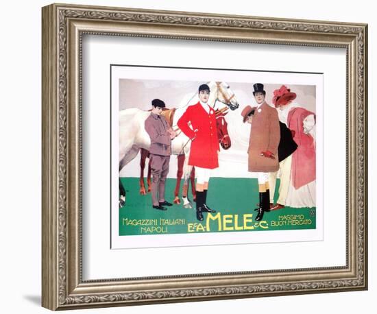 Fashion for the Equestrian Set of Wealthy Patrons-Leopoldo Metlicovitz-Framed Art Print