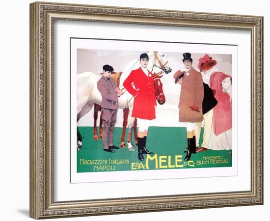 Fashion for the Equestrian Set of Wealthy Patrons-Leopoldo Metlicovitz-Framed Art Print