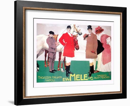 Fashion for the Equestrian Set of Wealthy Patrons-Leopoldo Metlicovitz-Framed Art Print