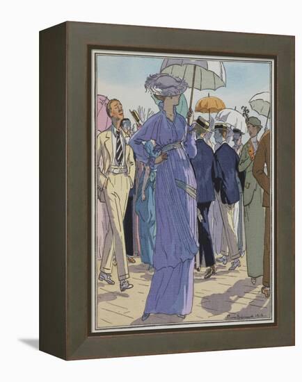 Fashion Illustration of Cheruit's Beach Dress by Pierre Brissanol-Stapleton Collection-Framed Premier Image Canvas