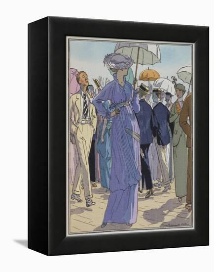 Fashion Illustration of Cheruit's Beach Dress by Pierre Brissanol-Stapleton Collection-Framed Premier Image Canvas