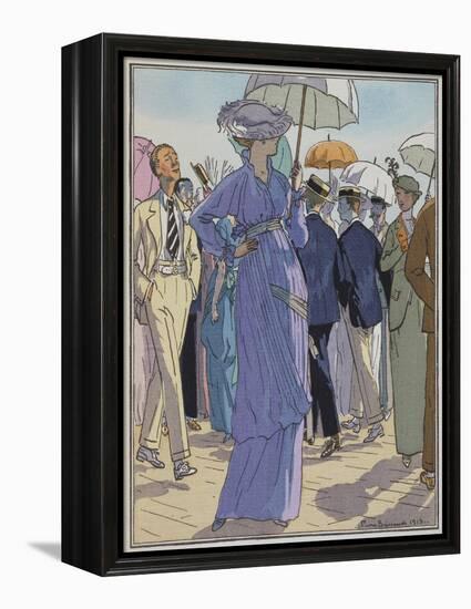 Fashion Illustration of Cheruit's Beach Dress by Pierre Brissanol-Stapleton Collection-Framed Premier Image Canvas