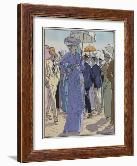 Fashion Illustration of Cheruit's Beach Dress by Pierre Brissanol-Stapleton Collection-Framed Giclee Print