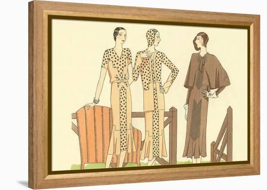 Fashion Illustration, Three Dresses-null-Framed Stretched Canvas