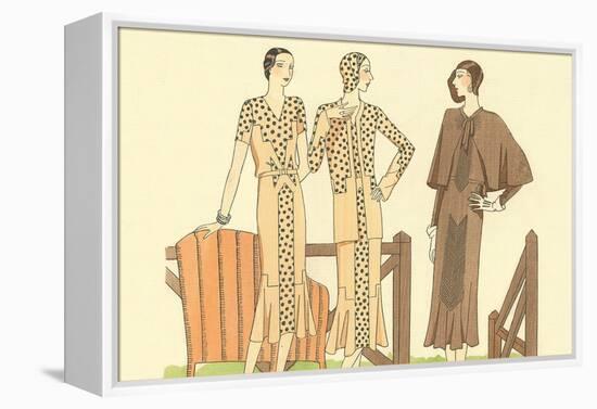 Fashion Illustration, Three Dresses-null-Framed Stretched Canvas