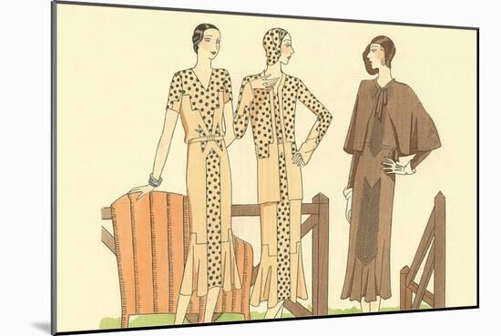 Fashion Illustration, Three Dresses-null-Mounted Art Print