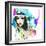 Fashion Illustration with a Face and Bright Free Hand Spots-A Frants-Framed Art Print