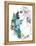 Fashion Illustration with a Freehand Drawing Pretty Blonde Lady and Floral Elements-A Frants-Framed Stretched Canvas