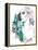 Fashion Illustration with a Freehand Drawing Pretty Blonde Lady and Floral Elements-A Frants-Framed Stretched Canvas