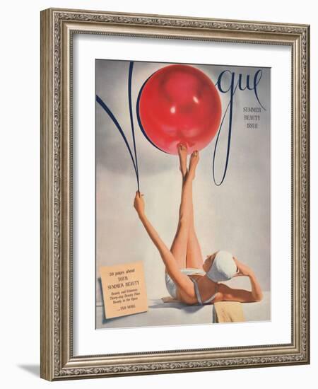 Fashion Magazine - Summer Beauty Issue - Vintage Magazine Cover 1941-Horst P. Horst-Framed Art Print