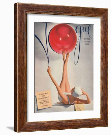 Fashion Magazine - Summer Beauty Issue - Vintage Magazine Cover 1941-Horst P. Horst-Framed Art Print