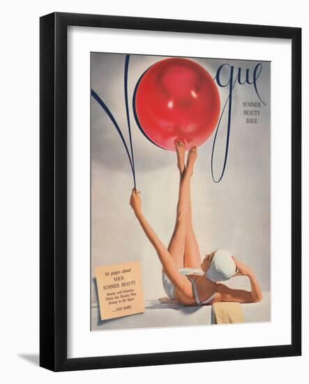 Fashion Magazine - Summer Beauty Issue - Vintage Magazine Cover 1941-Horst P. Horst-Framed Art Print