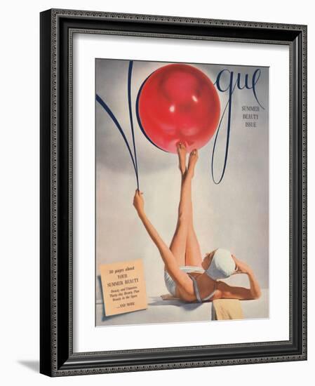 Fashion Magazine - Summer Beauty Issue - Vintage Magazine Cover 1941-Horst P. Horst-Framed Art Print