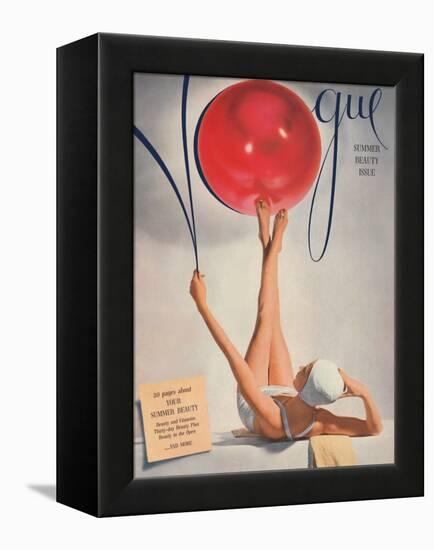 Fashion Magazine - Summer Beauty Issue - Vintage Magazine Cover 1941-Horst P. Horst-Framed Stretched Canvas