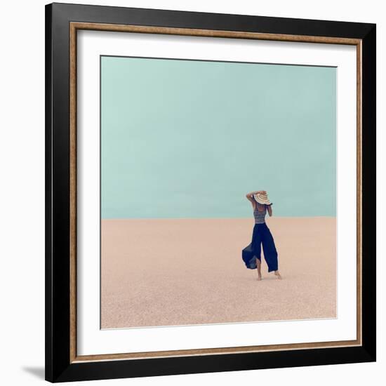 Fashion Model in the Desert on Vacation-Evgeniya Porechenskaya-Framed Photographic Print