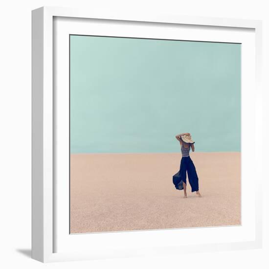 Fashion Model in the Desert on Vacation-Evgeniya Porechenskaya-Framed Photographic Print