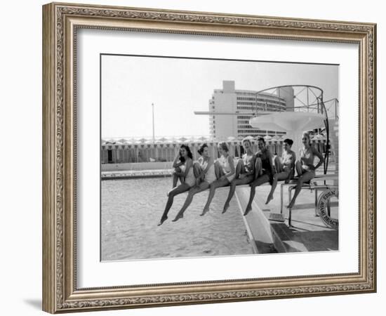 Fashion Models Wearing Swimsuits at the Eden Roc Swimming Pool-Lisa Larsen-Framed Photographic Print