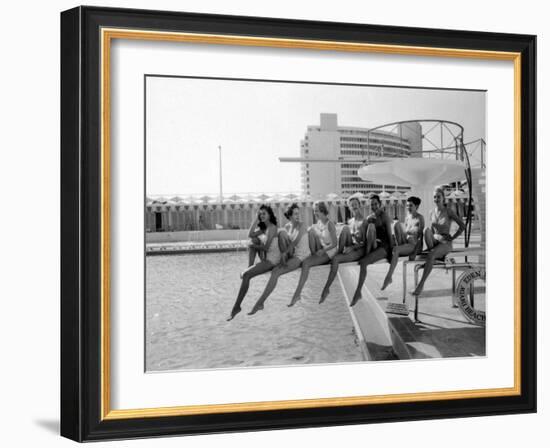 Fashion Models Wearing Swimsuits at the Eden Roc Swimming Pool-Lisa Larsen-Framed Photographic Print