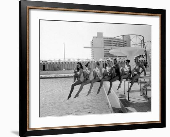 Fashion Models Wearing Swimsuits at the Eden Roc Swimming Pool-Lisa Larsen-Framed Photographic Print