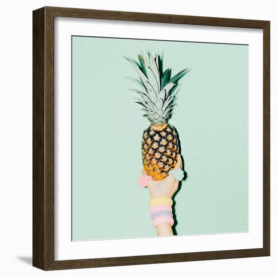 Fashion Photo. Hand Holding Pineapple. Vanilla Style-Evgeniya Porechenskaya-Framed Photographic Print