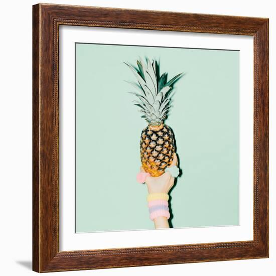 Fashion Photo. Hand Holding Pineapple. Vanilla Style-Evgeniya Porechenskaya-Framed Photographic Print