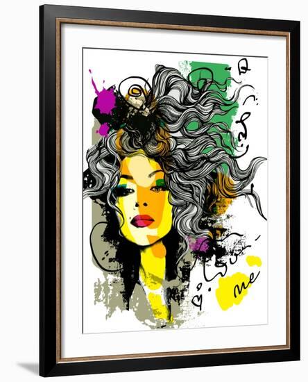 Fashion Print Sketch with a Model-A Frants-Framed Art Print