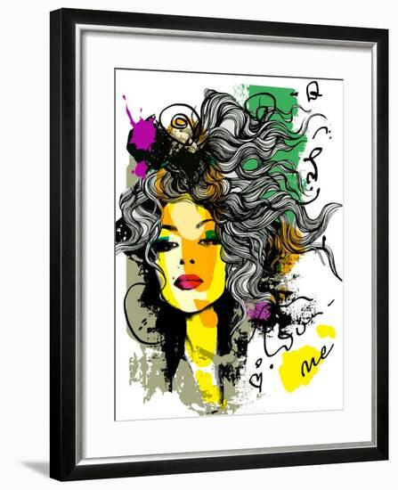 Fashion Print Sketch with a Model-A Frants-Framed Art Print